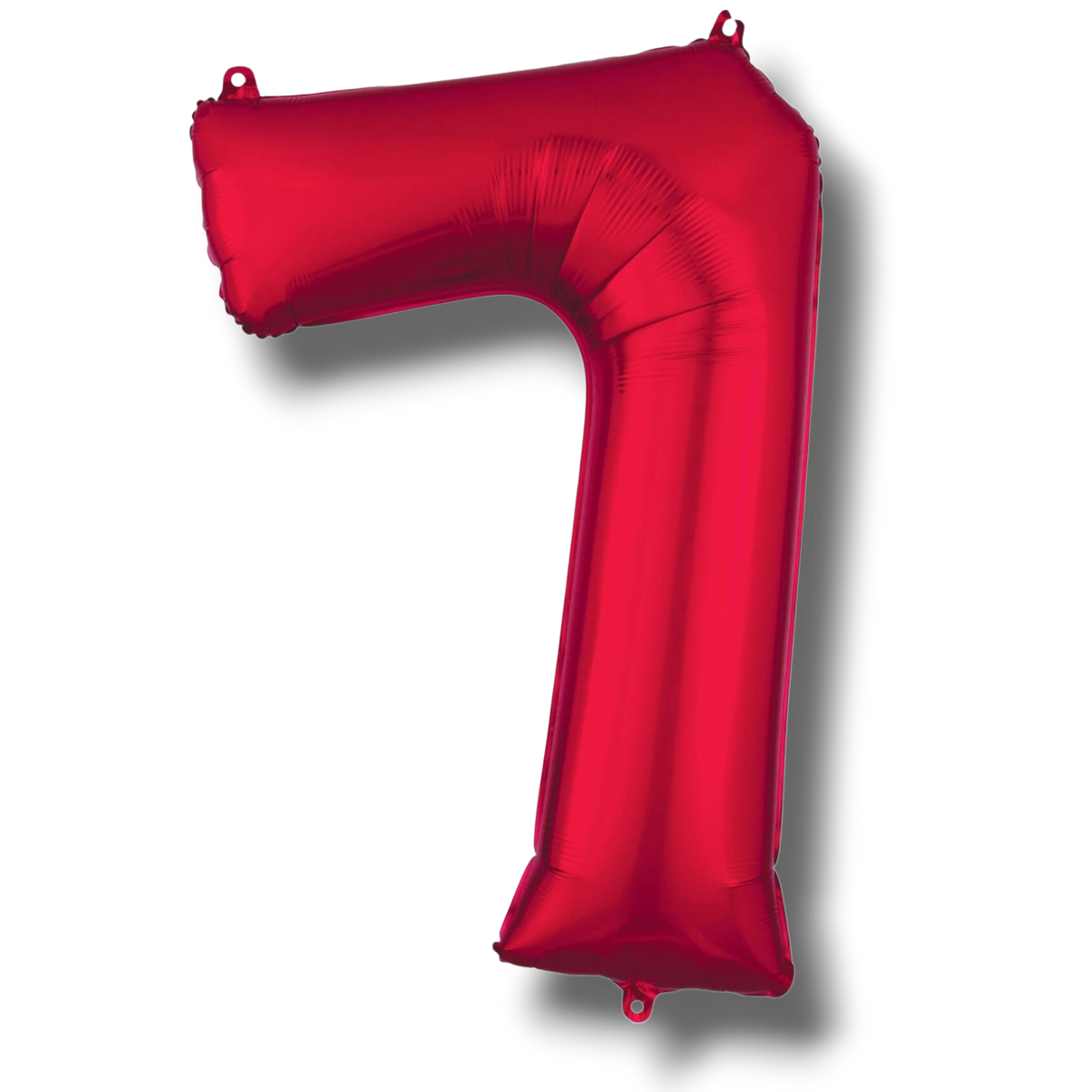 Globo metalizado PartyStore en forma de numero 7 de color rojo brillante de 36 pulgadas para decoracion de fiestas