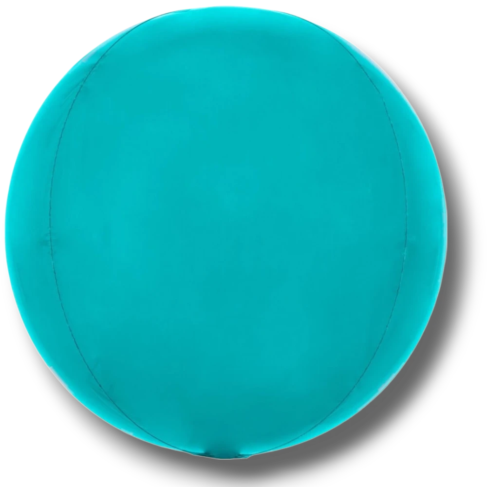 Globo esférico Orbz de color azul aqua brillante de PartyStore, ideal para decoraciones de fiestas y eventos.