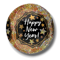 Globo redondo PartyStore Orbz con diseño de purpurina dorada y texto Happy New Year con estrellas para Año Nuevo