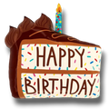 Globo de PartyStore con forma de rebanada de pastel de chocolate con vela y texto Happy Birthday