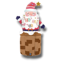 Globo de PartyStore con forma de Santa Claus saliendo de una chimenea, diseño navideño colorido de 28 pulgadas