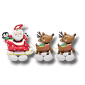Globo AirLoonz PartyStore de Santa Claus en trineo con dos renos y un pingüino para decoración navideña