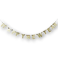 Guirnalda PartyStore Happy New Year con letras doradas brillantes y estrellas decorativas para celebraciones