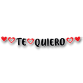 Guirnalda PartyStore con letras negras Te Quiero y corazones rojos decorativos para celebraciones románticas