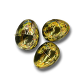 Tres huevos de Pascua dorados brillantes de PartyStore, ideales para decoraciones festivas y rellenos de dulces.