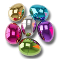 Set de 6 huevos de Pascua metálicos PartyStore en colores brillantes surtidos con acabado reflectante