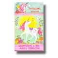 Paquete de invitaciones PartyStore con diseño de unicornio mágico, flores coloridas y fondo verde pastel