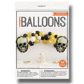 Kit de arco de globos PartyStore con calaveras doradas de papel aluminio y globos de látex negros, blancos y dorados