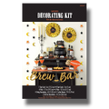 Kit decorativo de Halloween PartyStore con abanicos dorados, guirnalda Brew Bar y accesorios para mesa de bar