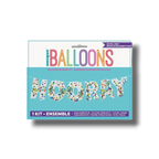 Kit de globos PartyStore con letras HOORAY transparentes rellenas de confeti multicolor para celebraciones