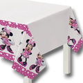 Mantel de mesa PartyStore con estampado de Minnie Mouse en color rosa y blanco para fiestas infantiles