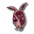 Mascara de conejo zombie de PartyStore con detalles de heridas sangrientas y textura realista para Halloween