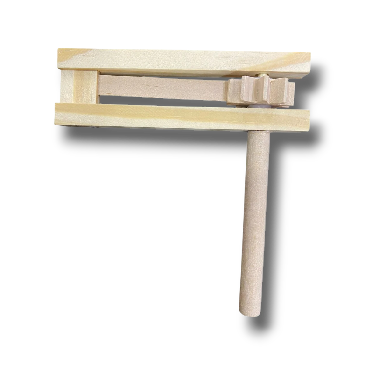 Mini matraca de madera natural PartyStore, instrumento de percusión tradicional con mango giratorio