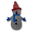 Muñeco de nieve inflable PartyStore de 1.2 metros con sombrero a rayas rojas, bufanda azul y botones negros