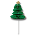 Palillo decorativo PartyStore con forma de árbol de Navidad verde de papel nido de abeja y estrella dorada