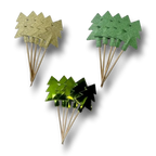 Set de 15 palillos decorativos PartyStore con forma de árbol de Navidad en colores dorado y verde brillante