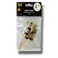 Set de 12 palillos decorativos PartyStore con diseño de botella de champán dorada para fiestas y celebraciones