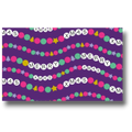 Papel de regalo PartyStore con diseño de guirnaldas navideñas, letras Merry Xmas y figuras coloridas sobre fondo morado