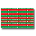 Papel de regalo PartyStore con patrón navideño rojo y verde y la frase No abrir hasta el 25 de diciembre