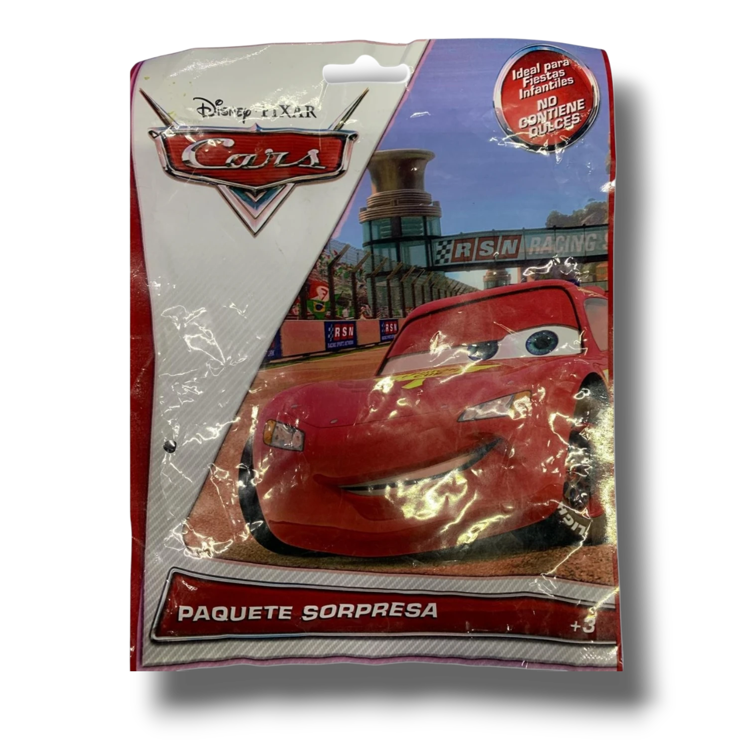 Paquete sorpresa PartyStore con diseño de Rayo McQueen de Cars para fiestas infantiles