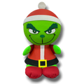 Piñata redonda de PartyStore con diseño del Grinch vestido de Santa Claus, ideal para fiestas navideñas.