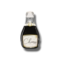 Plato de papel PartyStore con forma de botella de champán negra y dorada con la palabra Cheers para celebraciones