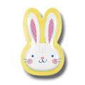 Plato de papel PartyStore con forma de conejo de Pascua en color amarillo, blanco y rosa para fiestas infantiles