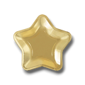 Plato de papel PartyStore con forma de estrella en color dorado brillante para fiestas y celebraciones