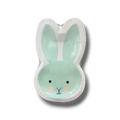 Plato de papel PartyStore con forma de conejito de Pascua en color verde menta y detalles adorables