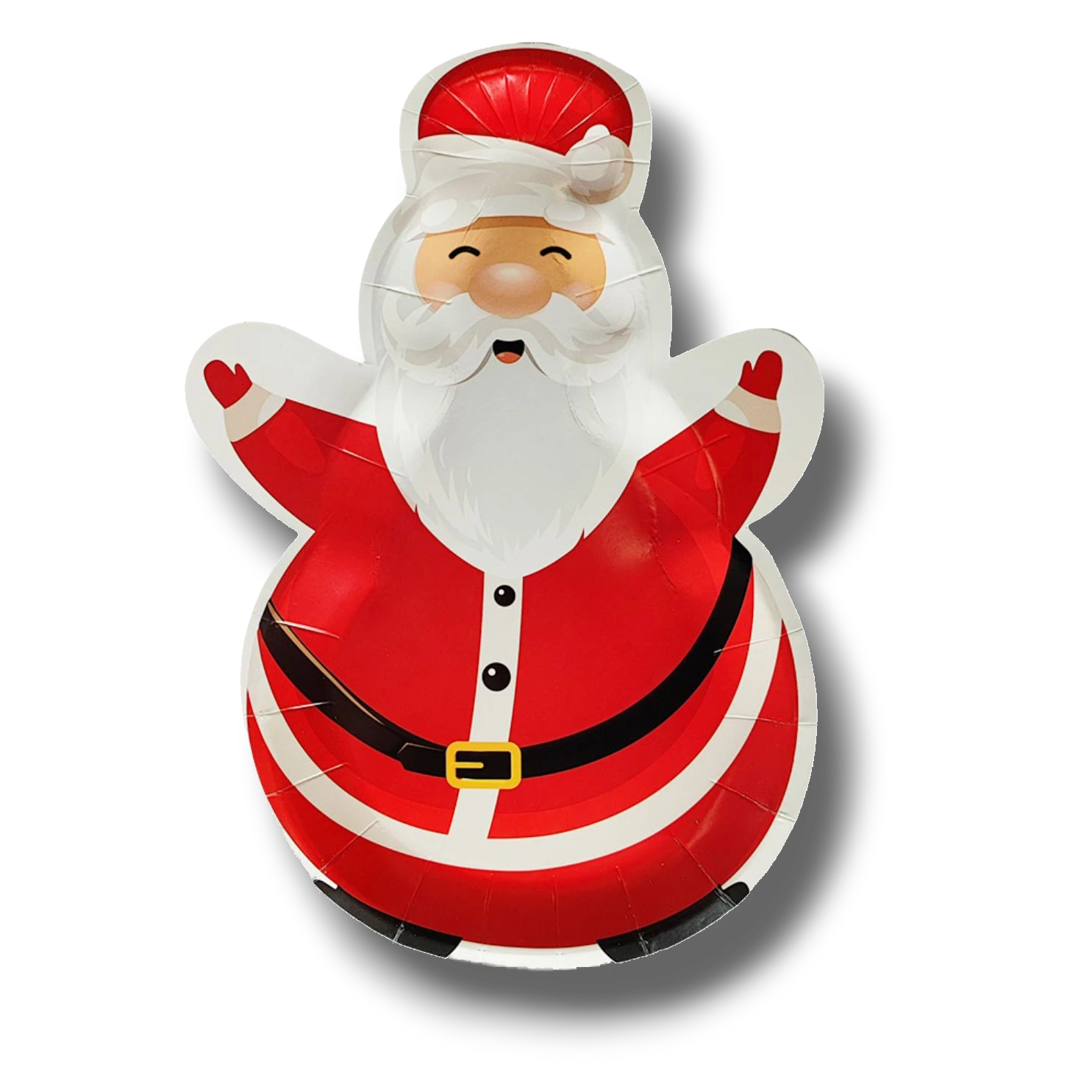Plato de papel con forma de Santa Claus de PartyStore, diseño navideño en colores rojo y blanco