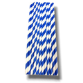 Paquete de 25 popotes de papel PartyStore con diseño de rayas diagonales en color azul y blanco
