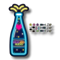 PhotoProp Confetti Año Nuevo de PartyStore con diseño de botella de champán estilo neón y accesorios festivos