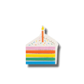 Servilleta de papel PartyStore con forma de porción de pastel multicolor, glaseado blanco y vela encendida