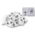 Telaraña artificial blanca PartyStore de 20 gramos con pequeñas arañas negras decorativas para decoración de Halloween