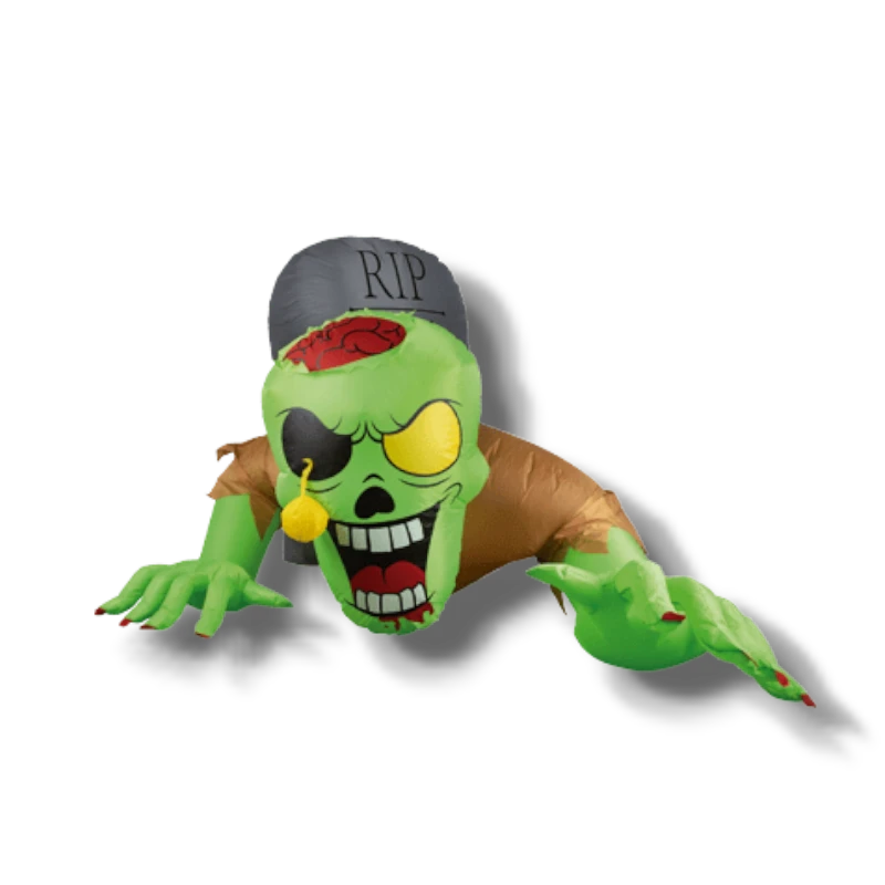 Decoración inflable de PartyStore con forma de zombi saliendo de una tumba con lápida RIP para Halloween