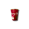 Vaso de papel PartyStore de 12oz color rojo con diseño navideño de Santa Claus y árbol de Navidad