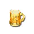 Vaso de shot tipo tarrito de cerveza color amarillo traslúcido de PartyStore para fiestas