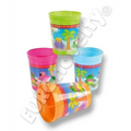 Vasos neon PartyStore con diseño hawaiano, palmeras y animales tropicales en colores vibrantes para fiestas