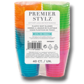 Paquete de 40 vasos de shot PartyStore en colores neón translúcidos de plástico para fiestas