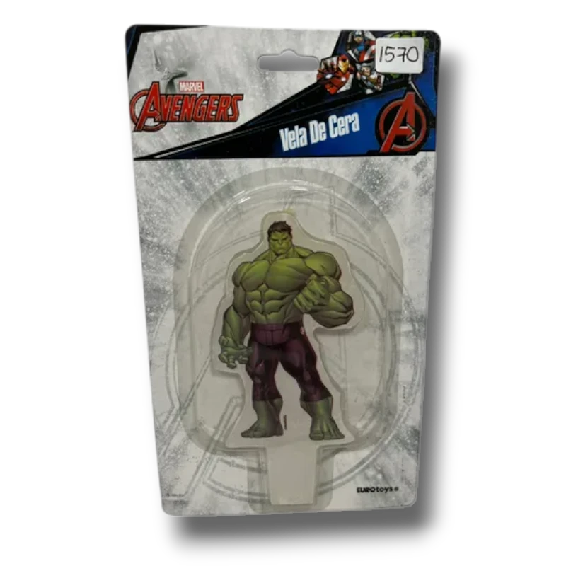 Vela de cera de Hulk para pastel de cumpleaños de PartyStore con diseño detallado del personaje de Marvel Avengers