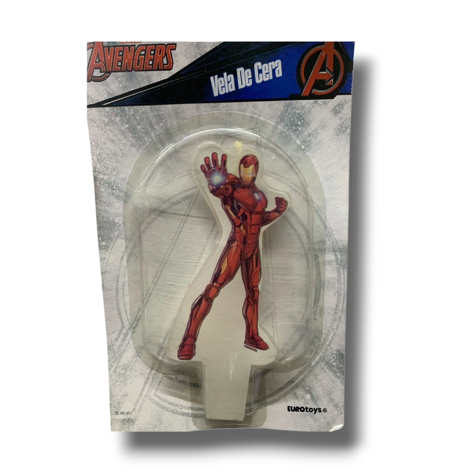 Vela de cera de Iron Man para pastel de PartyStore con diseño detallado del superhéroe en colores rojo y dorado