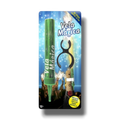 Vela mágica PartyStore de color verde con clip para botella, ideal para celebraciones y pasteles.