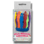 Vela musical giratoria PartyStore multicolor para pastel de cumpleaños en empaque transparente