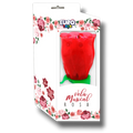 Vela musical PartyStore con forma de rosa roja en caja decorativa para celebraciones