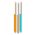Velas PartyStore de colores naranja, amarillo y azul para decoración de pasteles y celebraciones