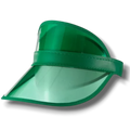 Visera de casino PartyStore en color verde translúcido con acabado brillante, ideal para disfraces y eventos.
